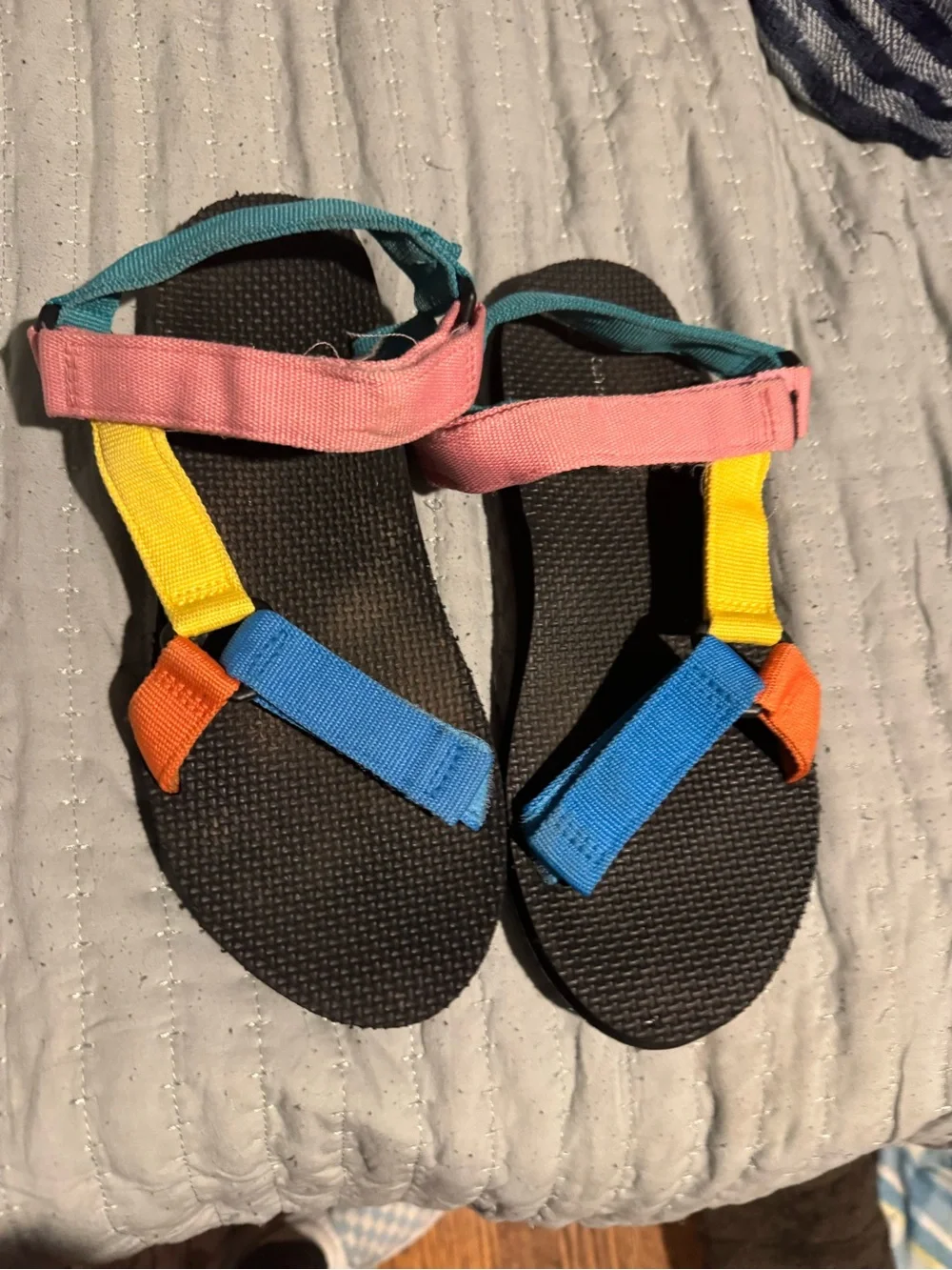 Womens Multicolor Strap Sandals - Pink, Blue, Yellow, Orange